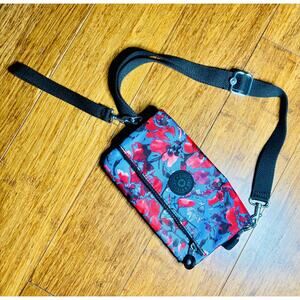 Floral Kipling convertible crossbody wristlet waist bag